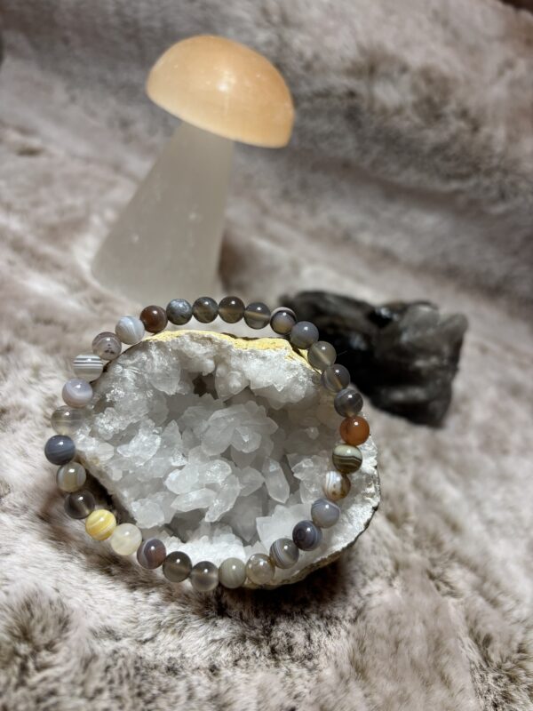 Armband - Botswana agaat kogel 6 mm