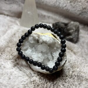 Armband - lava steen kogel 6 mm