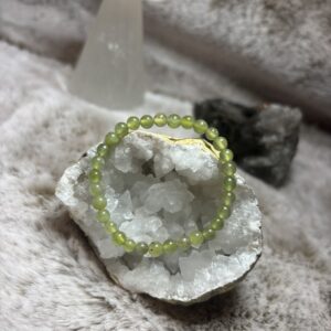 Kinderarmband- groene jade licht kogel 4 mm