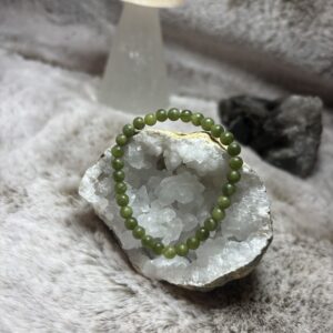 Kinderarmband- groene jade donker kogel 4 mm