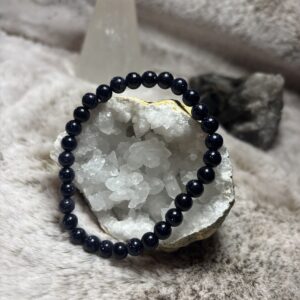 Armband - goudsteen blauw kogel 6 mm