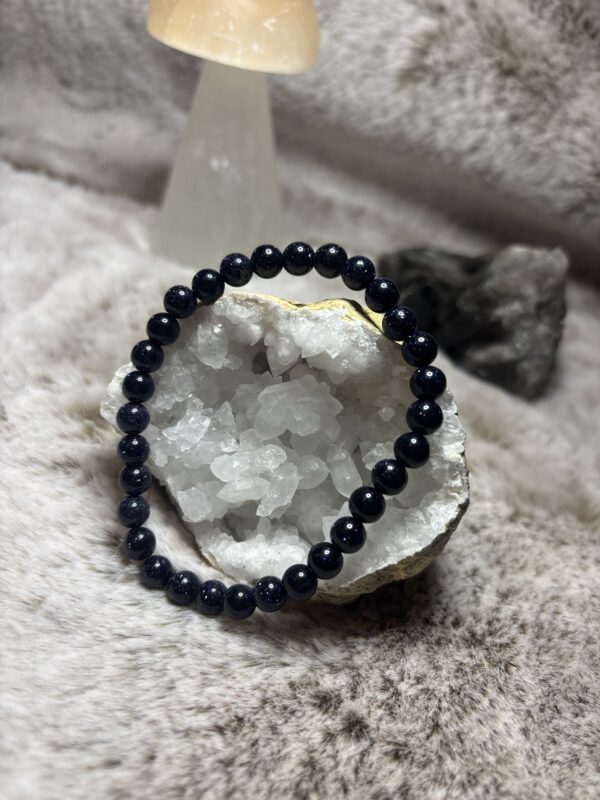 Armband - goudsteen blauw kogel 6 mm