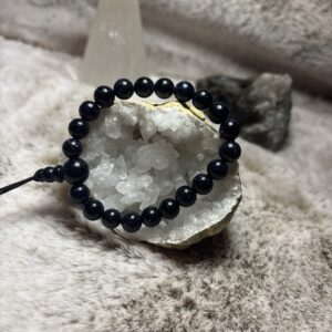 Armband - goudsteen blauw kogel 8 mm