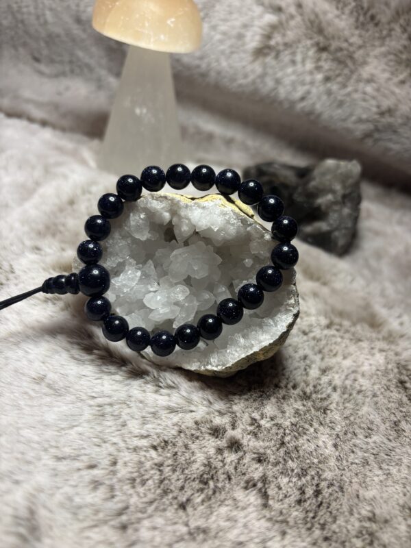 Armband - goudsteen blauw kogel 8 mm