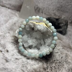 Armband - amazoniet facet geslepen 6 mm