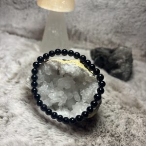 Armband - zwarte obsidiaan kogel 6 mm