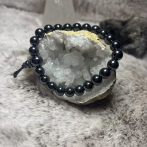 Armband - hematiet kogel 8 mm 1 bol 10 mm