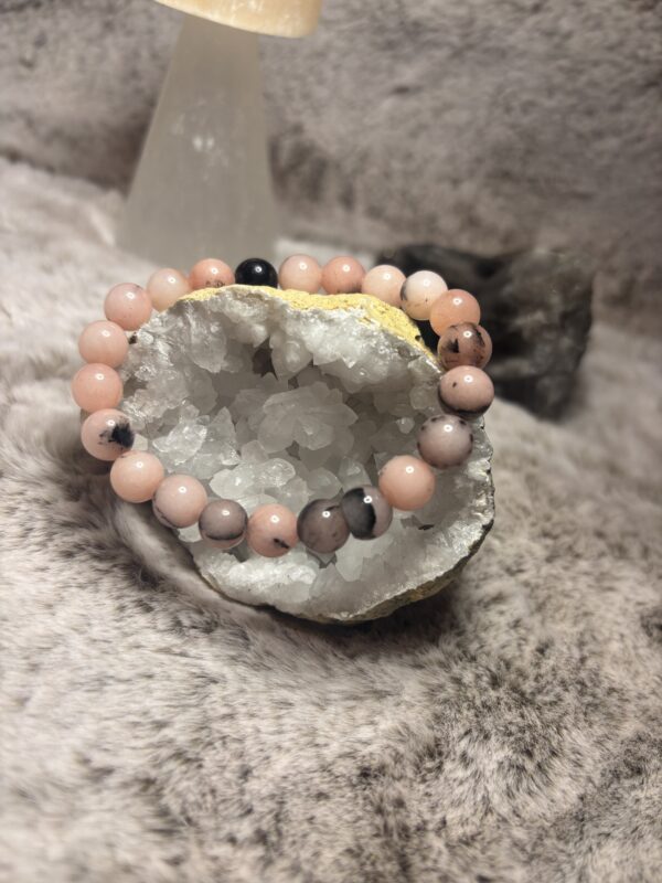 Armband - roze opaal andez kogel 8 mm